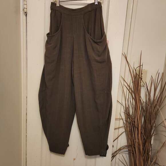 Rewash Baggy Barrel Trousers Khaki Size Small - Picture 1 of 6